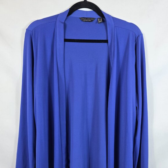 Susan Graver Royal Blue Everyday Knit Cardigan Sweater Women's Size Small - Picture 3 of 12